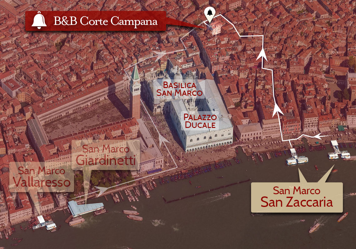 Directions from San Zaccaria to B&B Corte Campana